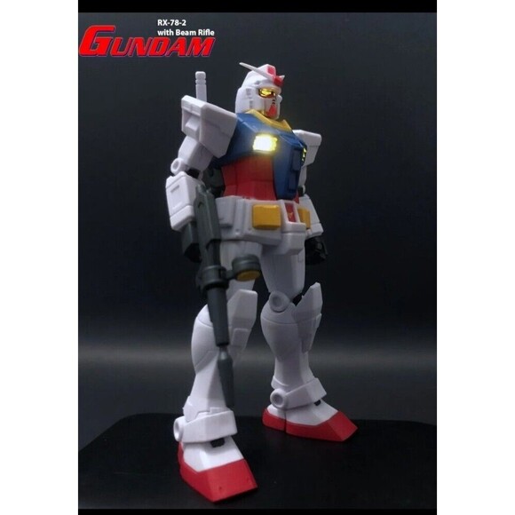 GUNDAM Ultimate Luminous - RX-78-2 with Beam Rifle. Bandai NEW (LEDs) 4 Inch - Picture 6 of 11